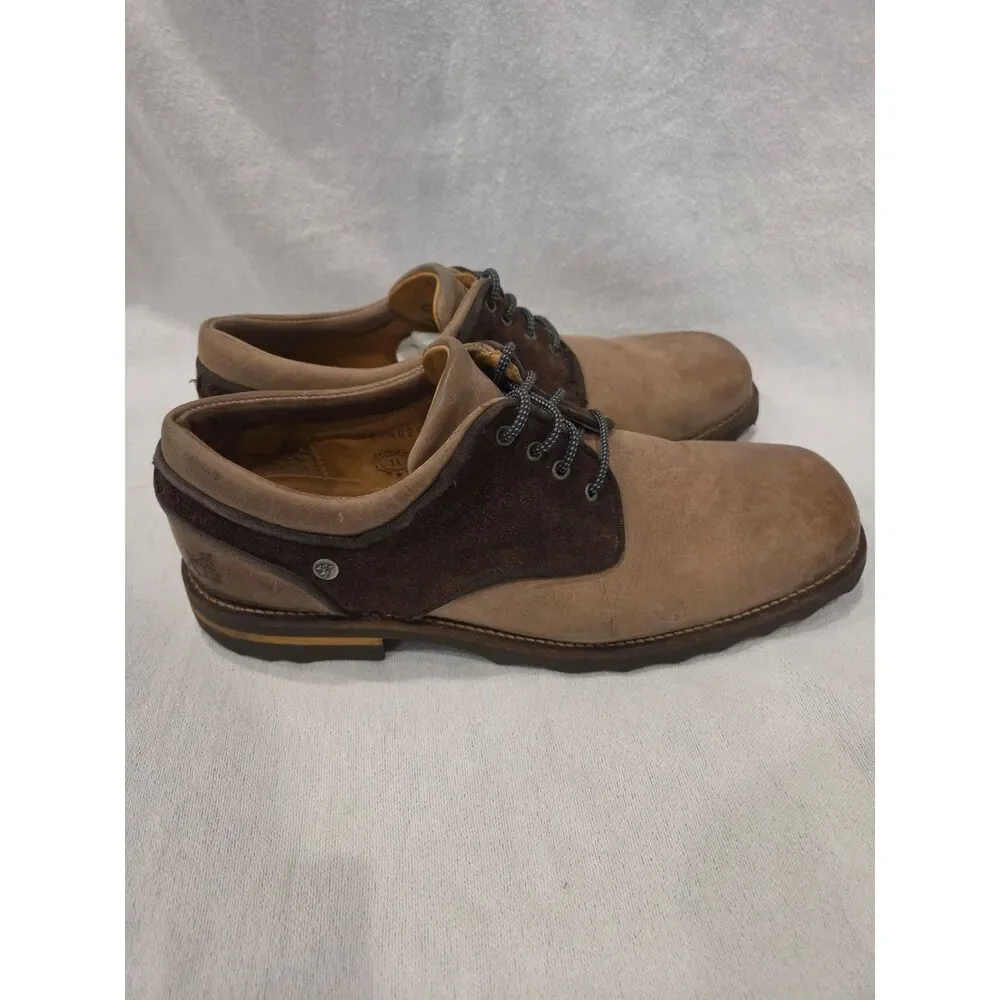 John Fluevog Future Angel Shoes Mens Two Tone Brown Leather Suede Square Toe 11